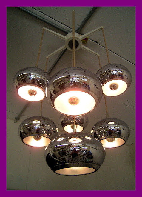 CHROMED PENDANT LIGHT 7 DROPS - CIRCA 1960 FRANCE - PRICE: SOLD