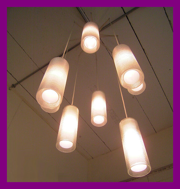 PENDANT LIGHT - 8 DOUBLE GLASS TUBES - CIRCA 1970 FRANCE - PRICE: SOLD