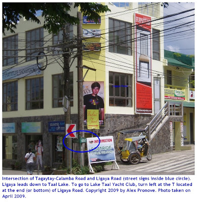 Intersection Tagaytay Calamba Road Ligaya Drive