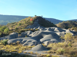 Formas erosionadas en la cola del Embalse de Yesa