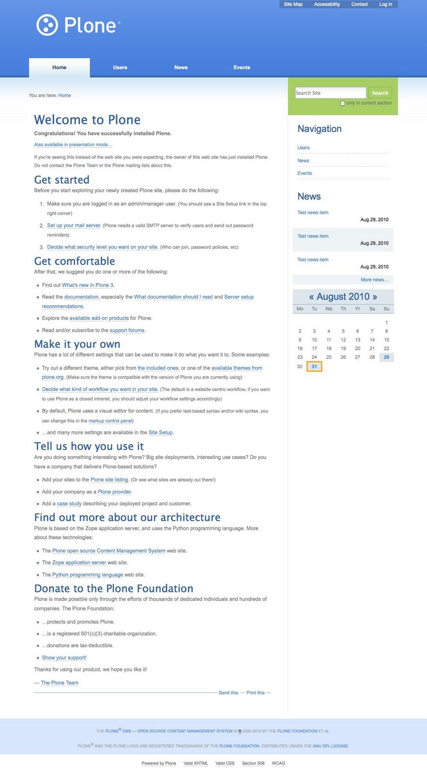 Plone Screenshots