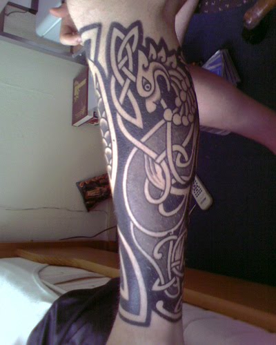 maori leg tattoo