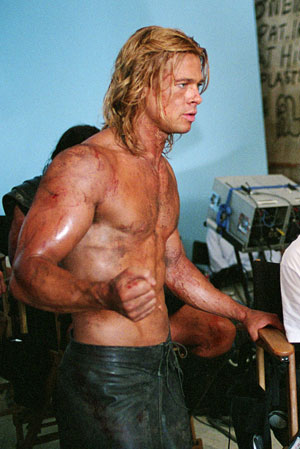 brad pitt workout troy. Brad Pitt Troy Hairstyle.
