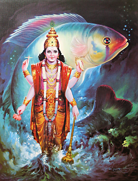 Indian Gods and Goddesses Matsya Avatar