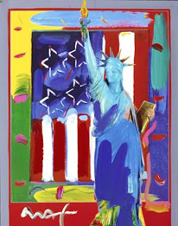 Patriotic Series: Full Liberty with Flag. Peter Max.