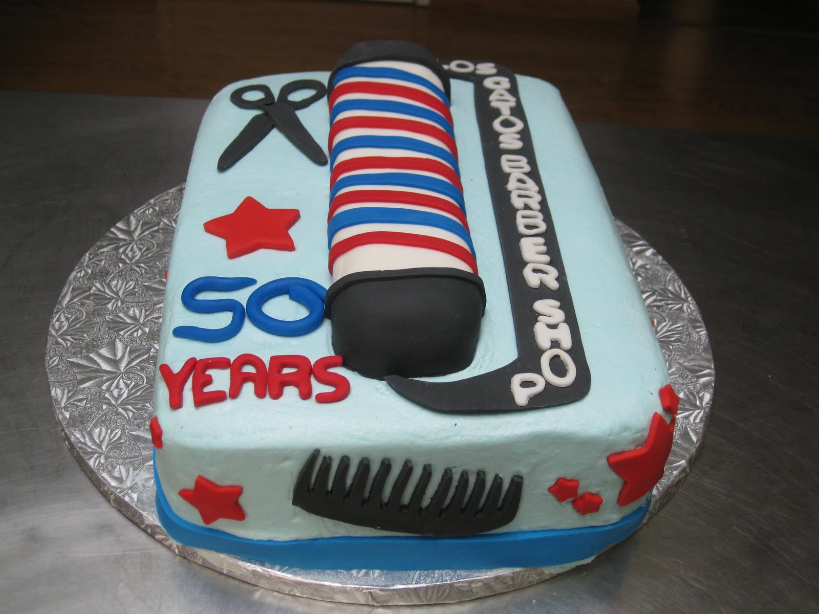 barber pole birthday cakes