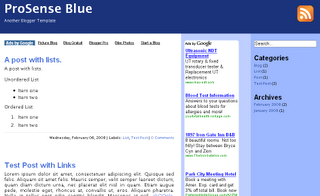 Prosense Blue Blogger Template - Adsense Friendly