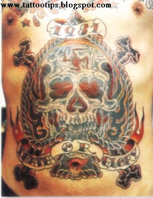 picture skull tattoo that the chest