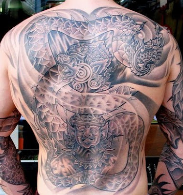 Best Tattoo Design 2010 Japanese Tattoo on Back Body of Men