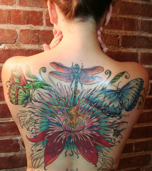 Beautiful Women With Butterfly full back tattoo woman. Beautiful Women With Butterfly