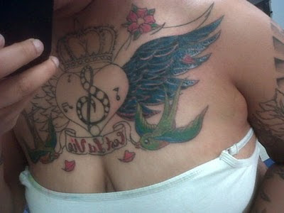 Winged Heart Tattoo With Birds Tattoo designs