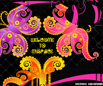 Welcome To MySpace - Butterflies In Many Colors (red, pink, violet, yellow, orange)