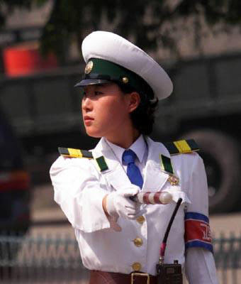 朝鮮女交警 朝鮮平壤女交警