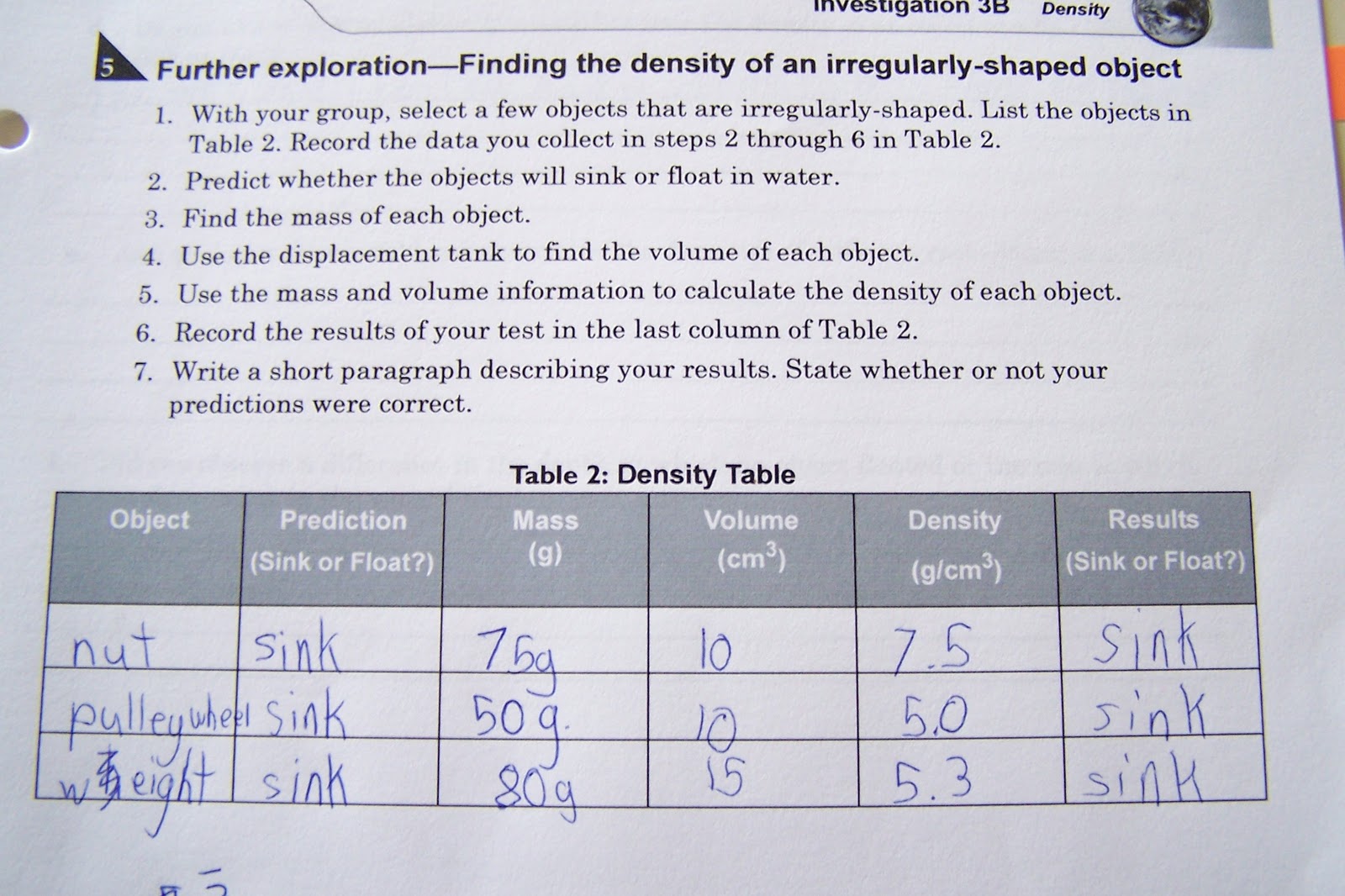 Now Is The Best Time Adapting the density cube lab (Investigation 3B