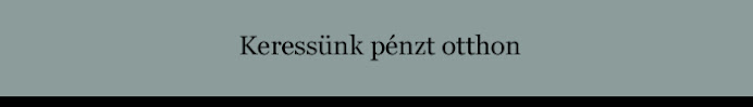Keressünk pénzt otthon!