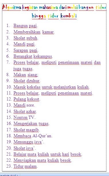 Contoh Kegiatan Sehari Hari Dari Bangun Tidur Sampai Tidur Lagi Nasi