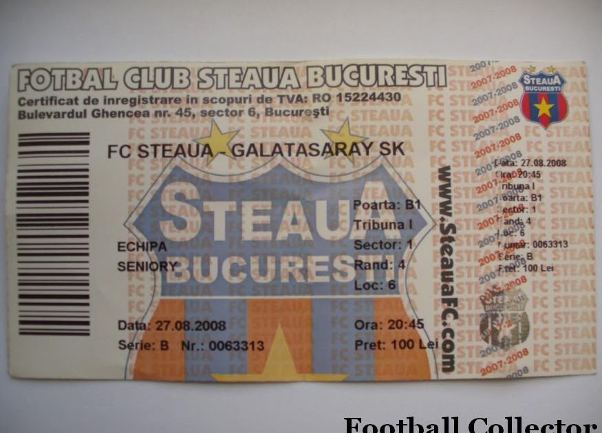 Football Collector: Football Ticket: Steaua Bucuresti - Galatasaray
