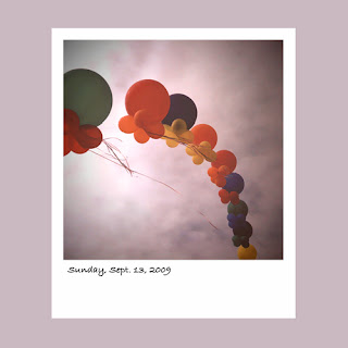 iPhone polaroid, baloons