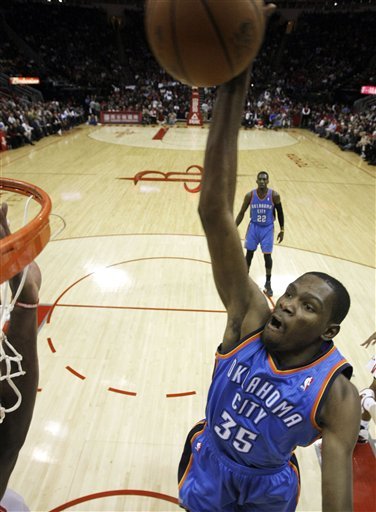 kevin durant dunking on. kevin durant thunder dunk.