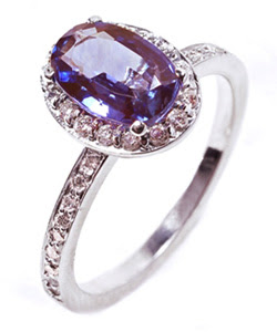 Blue Saphire and Diamond Engagement Rings