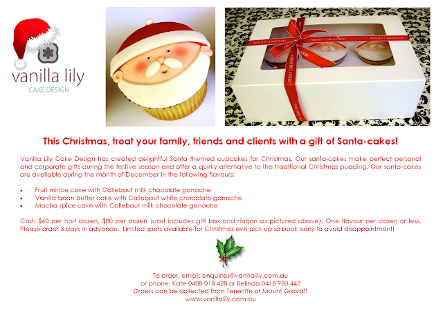 Order product «christmas cake» with delivery Vanilla Lily Cake Design: Orders for Santa Cakes now available - be
