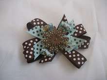 Brown/Turquoise bow #B19