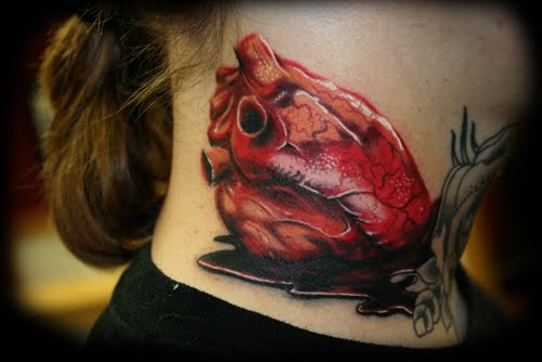 human heart tattoos. Heart Tattoos Neck. this heart
