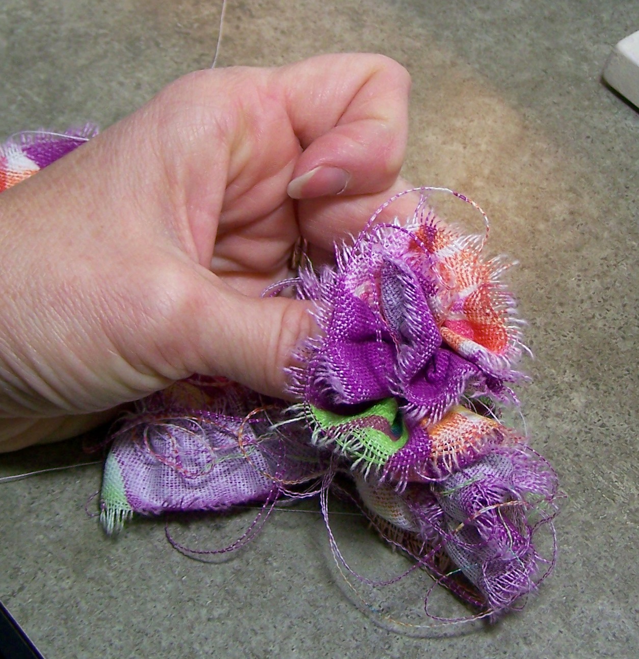 Contemporary Cloth, Inc. Frayed Flowers from Fabric Scraps by Maize