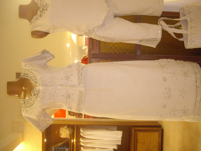 Uluwatu White Cotton Applique and Lace Mid-Sleeve, Round Neck Blouse, Matching Full-Length Skirt