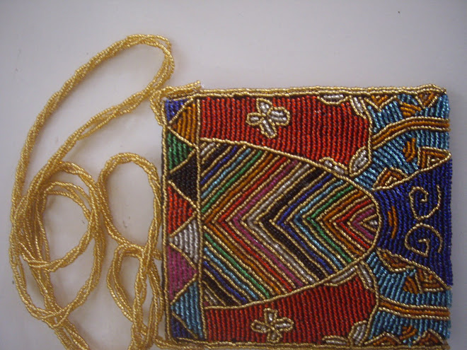 Handcrafted and Sewn, Brilliantly Colored Beadwork, Hand Bag