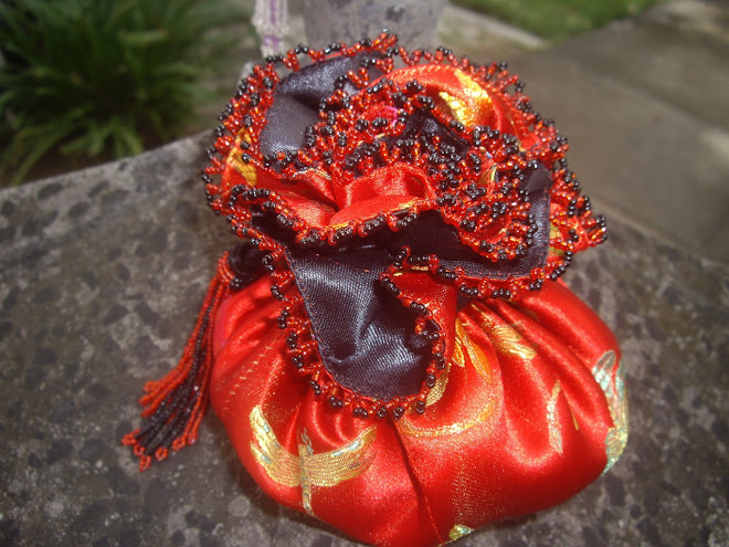 SATIN-SILK JEWELRY BAG. Chinese Red. Your Coral Red Jewelry Will Thrive In This Forbidden Delight