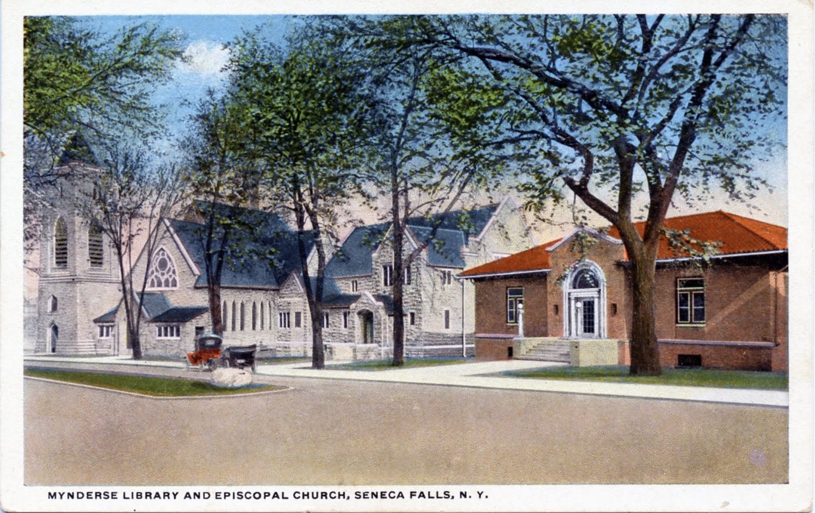 Library Postcards Mynderse Library, Seneca Falls, New York