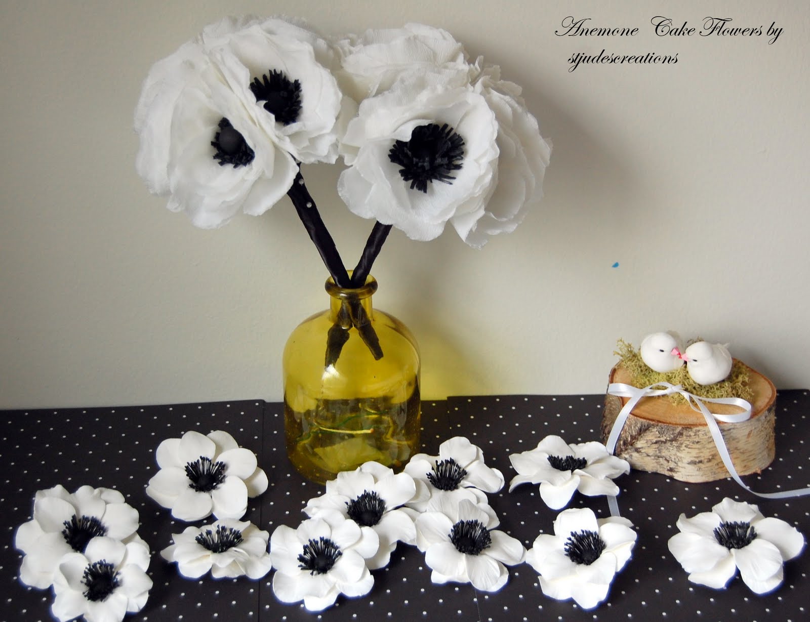 Anemone cake flowers Handmade PaPer FloweRs by Maria Noble