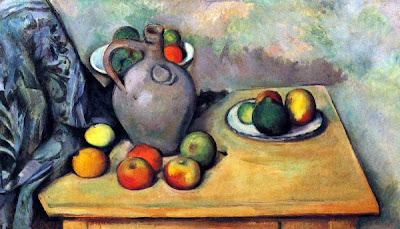 Cézanne. Still Life, Fruit and Pitcher on Table