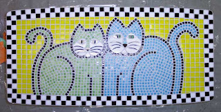 cat mosaic coffee table