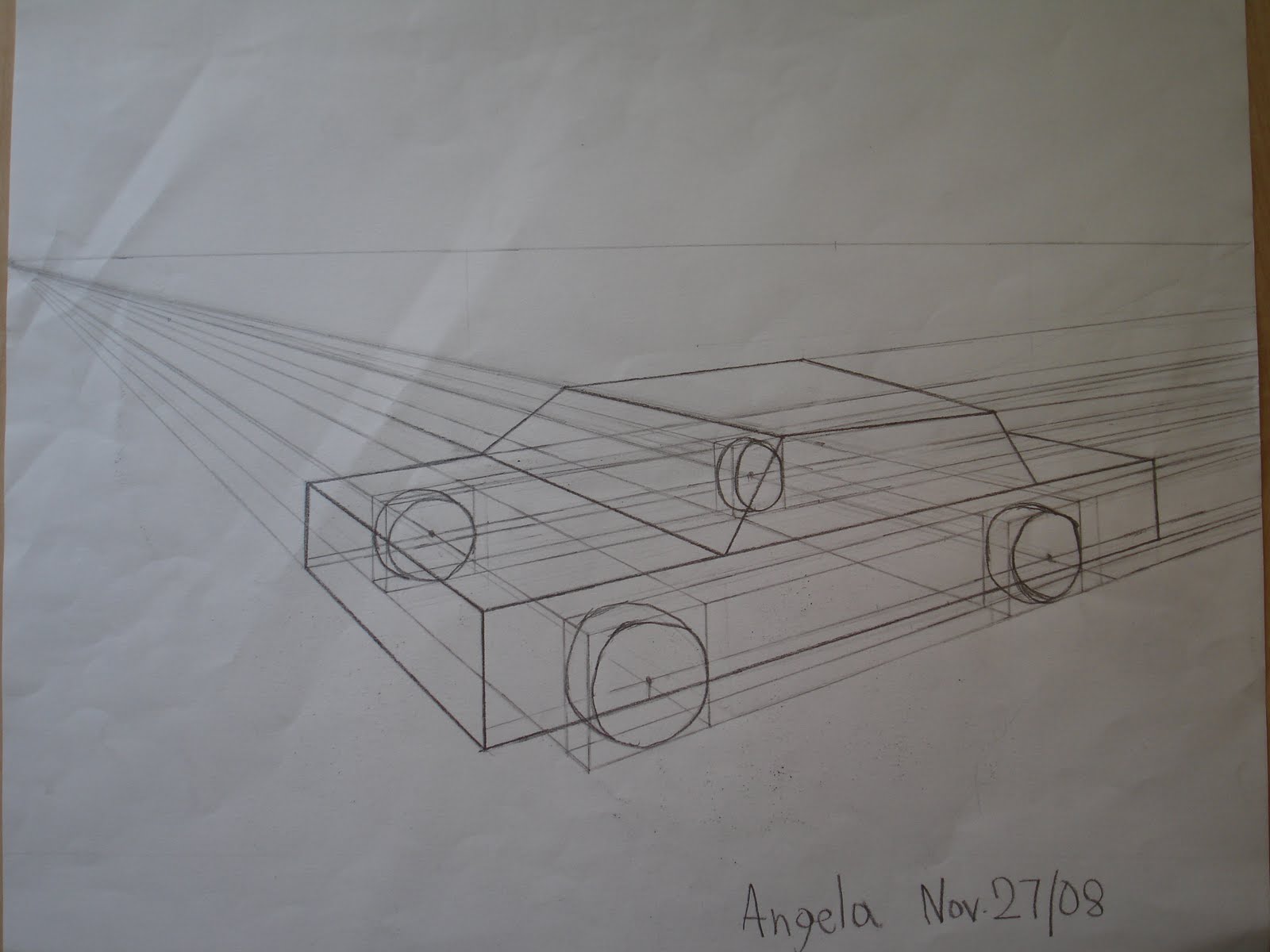 Art space of Angela perspective drawing of a car