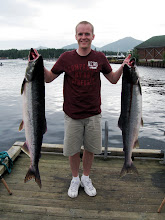 Corban's photoshopped pic with the extra huge salmon!