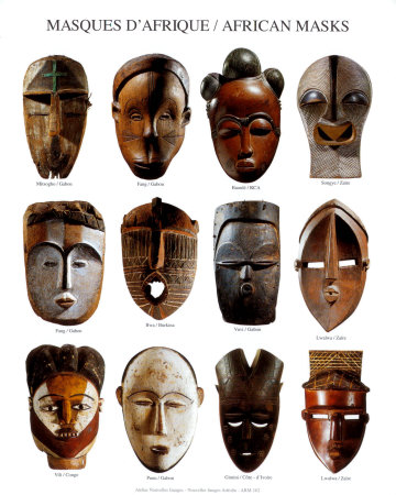 cardboard african masks