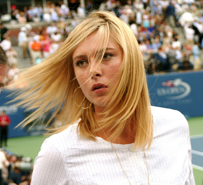  Maria Yuryevna Sharapova (Russian:  Мари́я Ю́рьевна Шара́пова​ (help·info), Mariya Yur’evna Shara'pova [pronounced Sha-RA-po-va]; born April 19, 1987) is a former World No. 1 Russian professional tennis player and three time Grand Slam singles champion.[2] As of February 22, 2010, she is ranked World No. 13. When Sharapova was six, she and her father moved from their life of poverty in Russia to the United States, to enroll her in the Nick Bollettieri Tennis Academy. After rising rapidly through the junior and professional ranks in the years that followed, Sharapova won her first Grand Slam title at Wimbledon in 2004 at the age of 17. In the two years that followed, Sharapova won eight titles on the WTA Tour and had two brief stints as the World No. 1. However, she lost all five Grand Slam semifinals she played during this period. She ultimately won her second Grand Slam title at the 2006 US Open. In 2007, a right shoulder injury forced Sharapova to withdraw from numerous tournaments; this was partially responsible for her dropping out of the top five on the WTA world rankings for the first time in three years. Although she won her third Grand Slam title at the Australian Open in early 2008 and returned to the World No. 1 position later in the year, her shoulder needed surgery in October 2008. Sharapova was away from the sport for ten months until May 2009, which caused her ranking to drop out of the top 100. Since returning, Sharapova's ranking has recovered to within the top 15. Sharapova's public profile extends beyond tennis. She has been featured in a number of modeling assignments, including a feature in Sports Illustrated Swimsuit Issue. Sharapova was the most searched-for athlete on Yahoo! in both 2005 and 2008.[1][3][4] Since February 2007, she has been a United Nations Development Project Goodwill Ambassador, concerned specifically with efforts in Chernobyl to recover from the 1986 nuclear disaster.