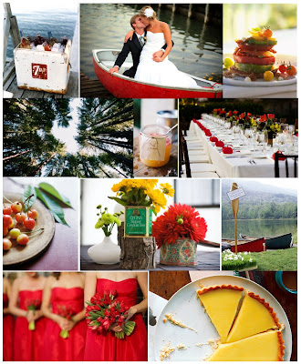 Inspiration Board Lakeside Wedding red and yellow wedding