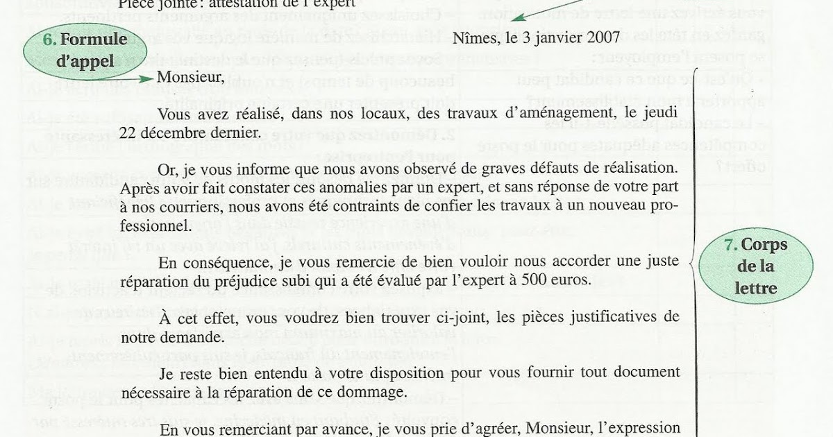 Sample Cover Letter Exemple De Lettre Formelle