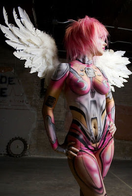 Beautiful Winged Angel Of The Existing World Body Painting Art