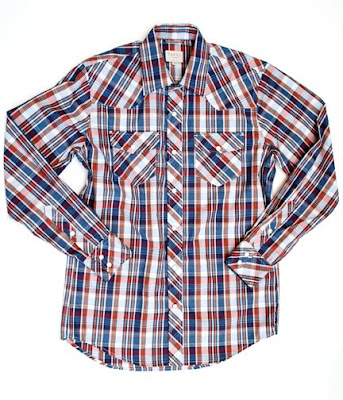 Takel Johnny Western Shirt, Red/Blue plaid $75.00 SOLD OUT