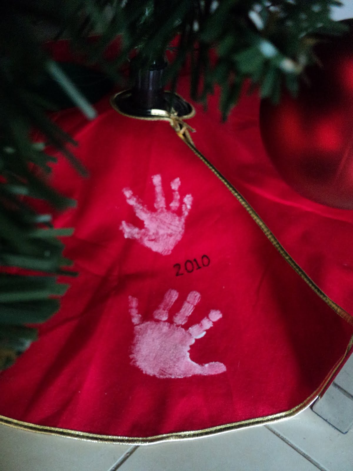 A Little Learning For Two Handprint Tree Skirt New Traditions