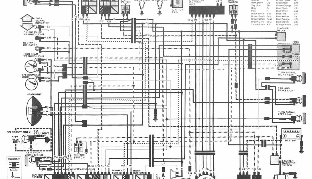 Honda Motorcycle CB400 (Hawk II) Wiring Diagram ... hawk signal wiring diagram 