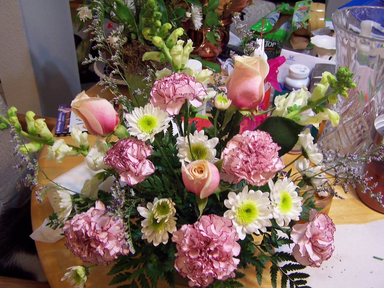 Stephanie's Flowers Carnations and Roses Arrangement