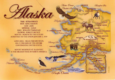 Alaska Map Postcard