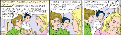 Aunt Iris has already forgotten about Tommie. Break out the pie!