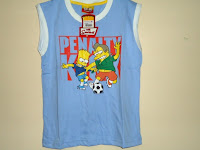  Kaos Simpsons Tank Top Soccer Biru Putih