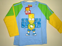  Kaos Simpsons Lengan Panjang Biru Kuning